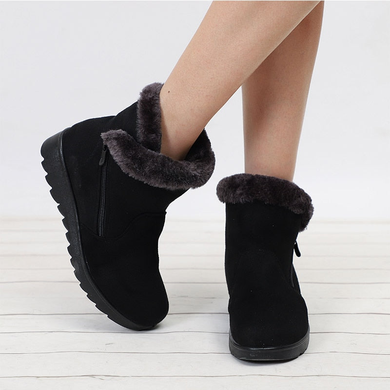 Women Warm Fur Plush Winter Snow Boots