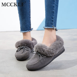 MCCKLE Winter Women Flat Shoes