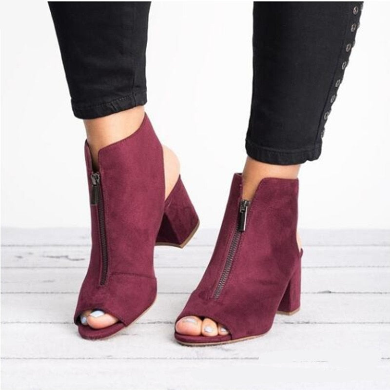 Suede Leather High Heels  Shoes