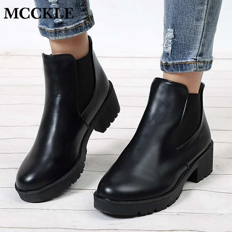 MCCKLE Women Ankle Boots
