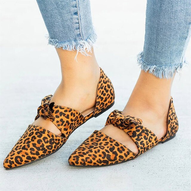 MCCKLE Women Flat Leopard Loafer Shoes