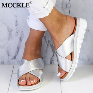 MCCKLE Summer Women Gladiator Slippers